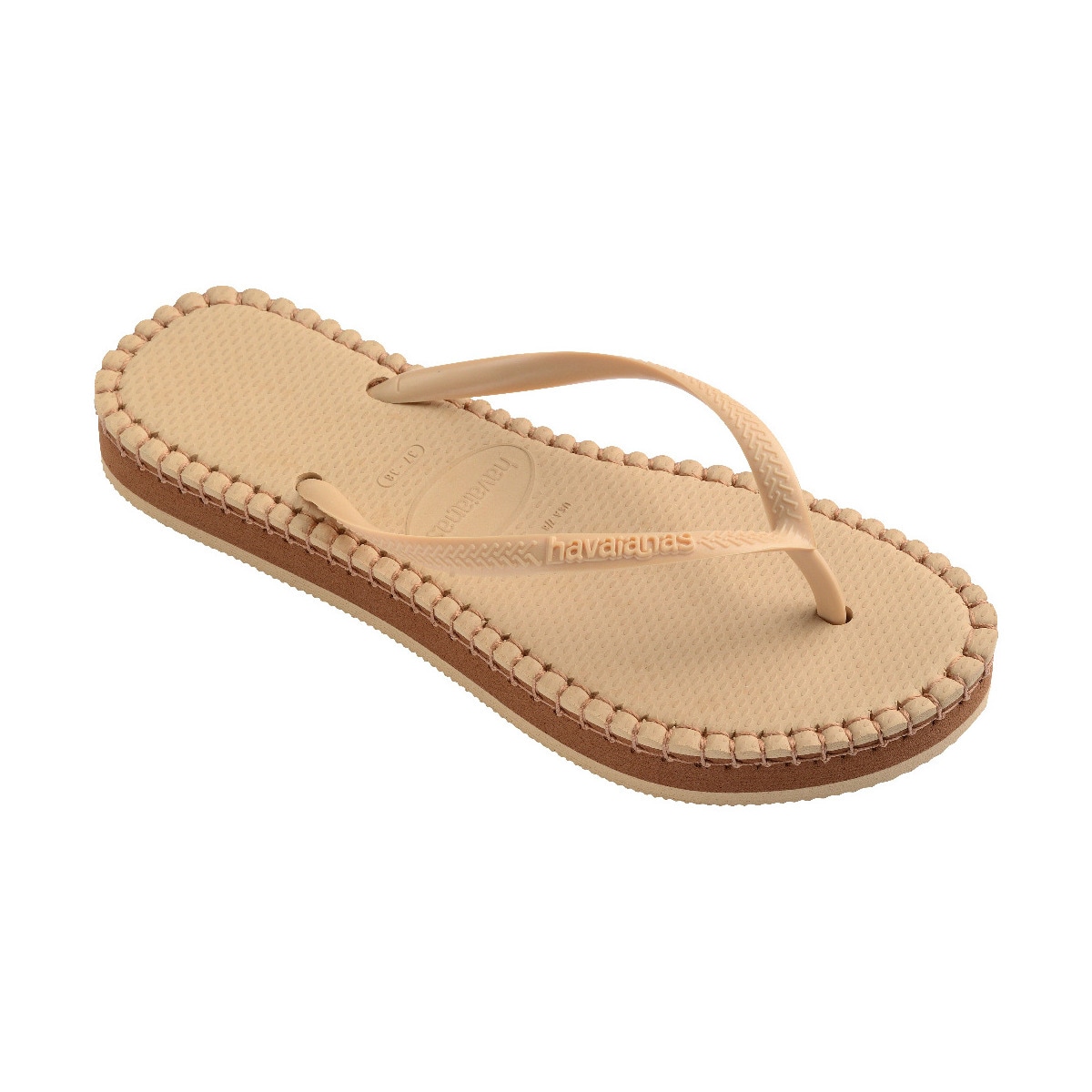Sandálias de Mulher Hav. Slim Flatform Loop Golden/Golden 412 Natural-4