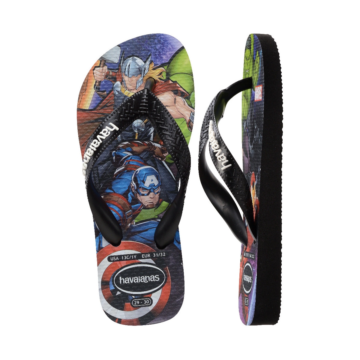 Sandálias de Menino Hav. Kids Top Marvel Ii Black 356 Estampado/Preto-5