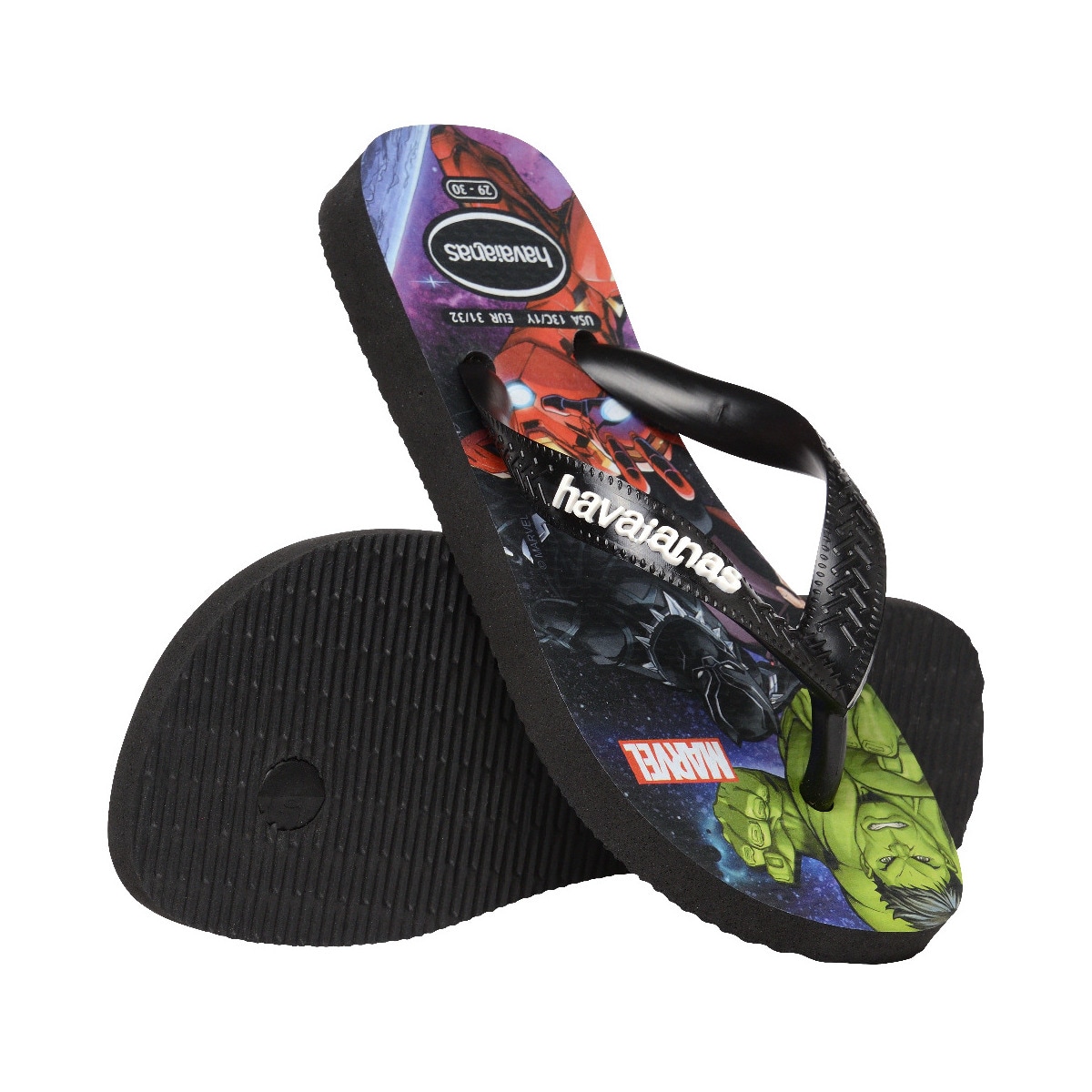 Sandálias de Menino Hav. Kids Top Marvel Ii Black 356 Estampado/Preto-4