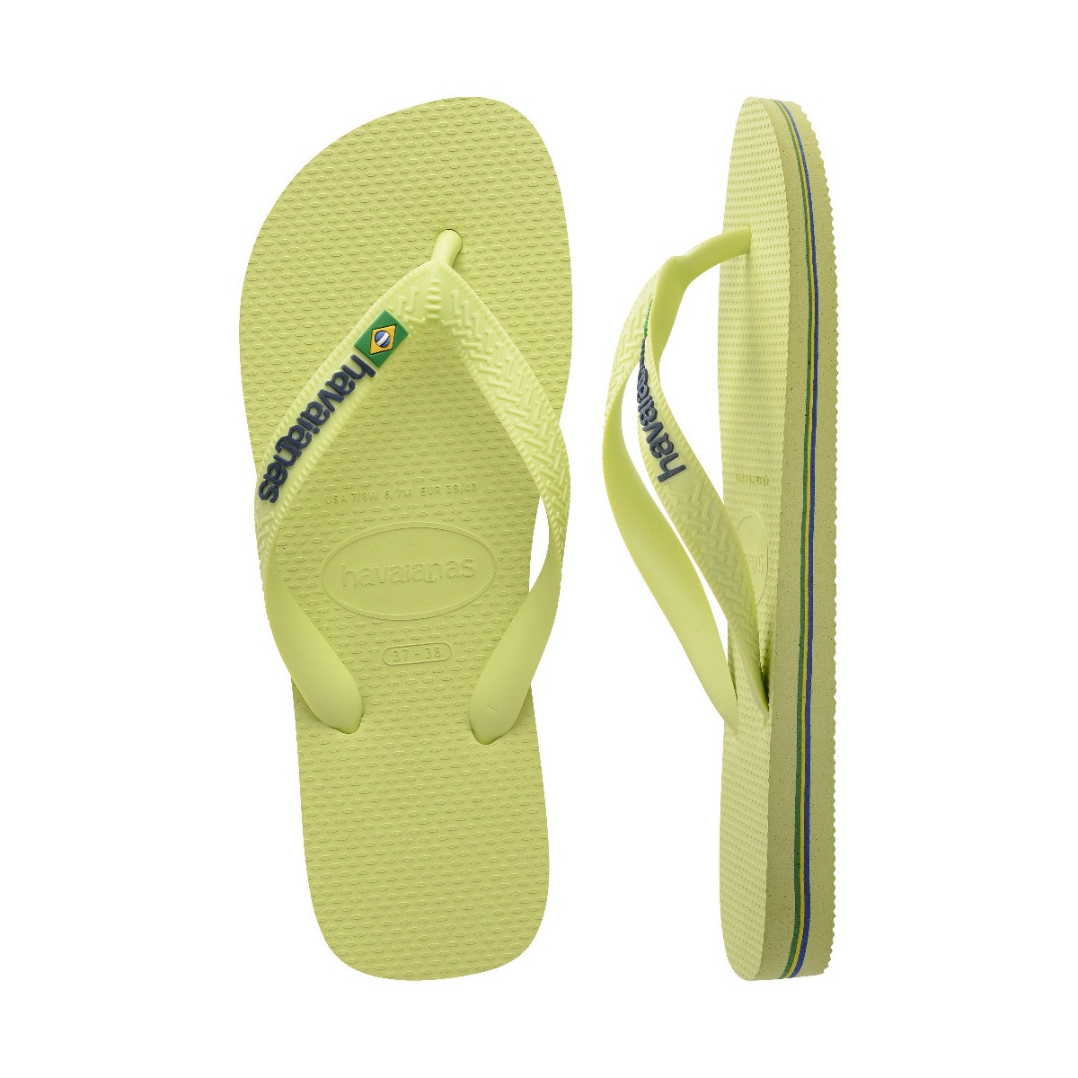 Sandálias Unissexo Hav. Brasil Logo Matcha Green 456 Verde maçã-5