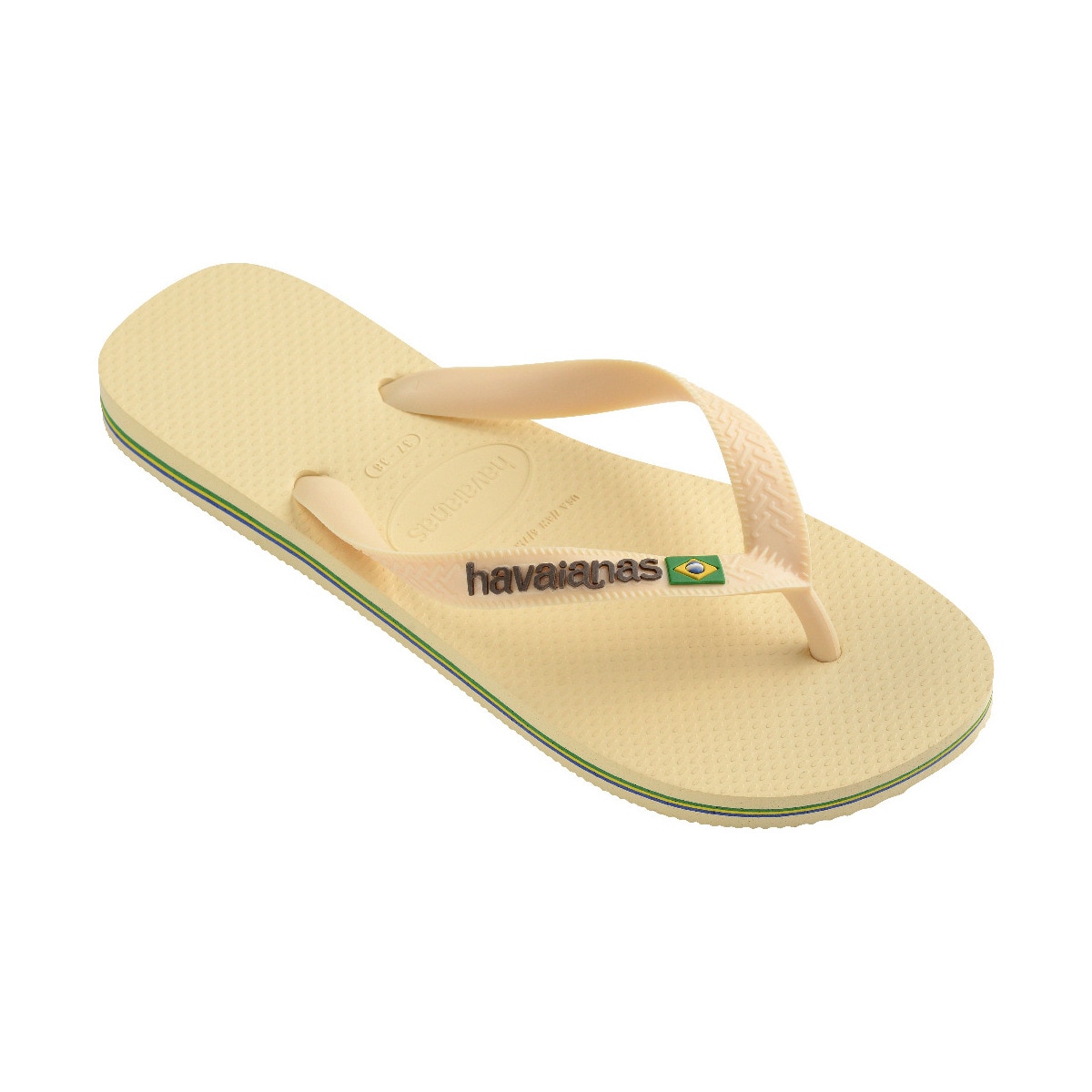Sandálias Unissexo Hav. Brasil Logo Buttercream 456 Creme-4