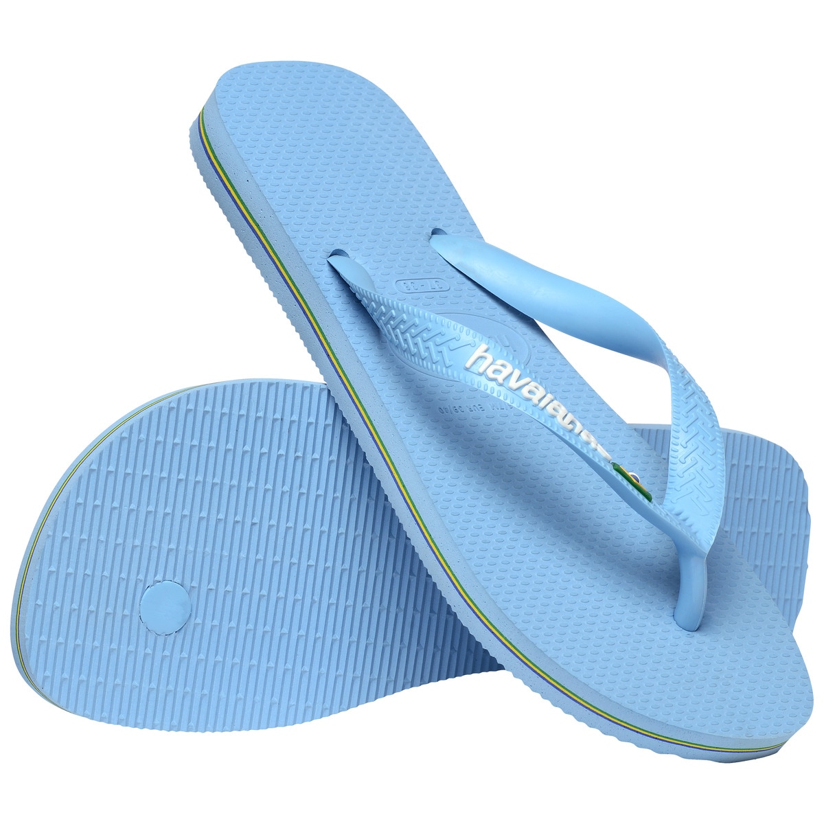 Sandálias Unissexo Hav. Brasil Logo Blue Lavender/White 456 Azul Céu-3