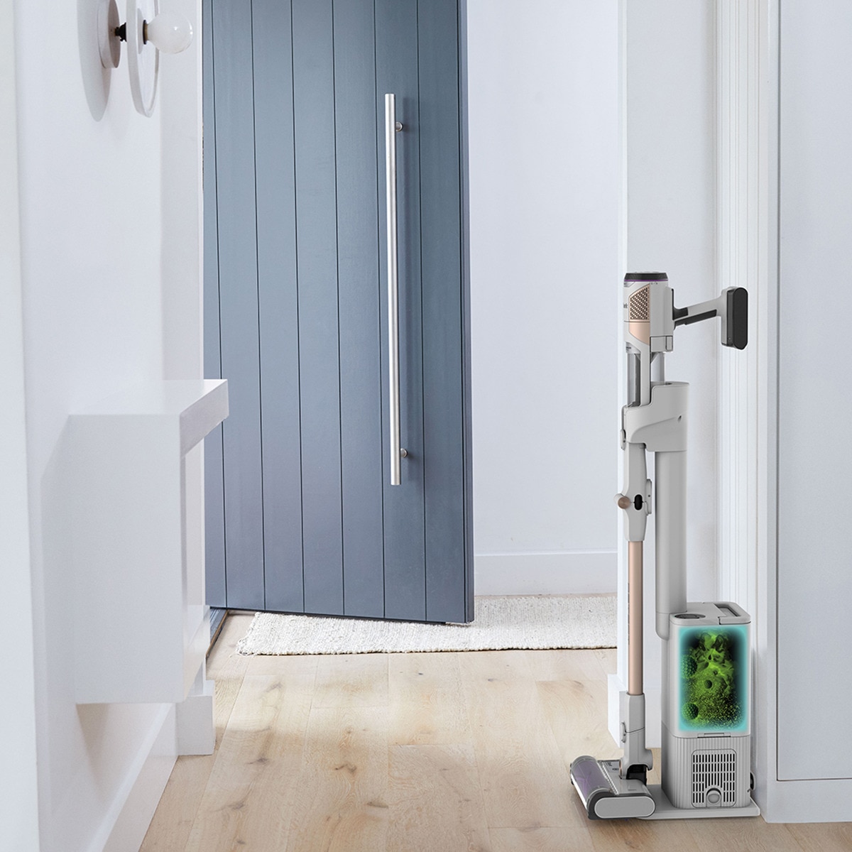 Aspirador de escoba Shark Detect  + sistema vaciado Blanco-5