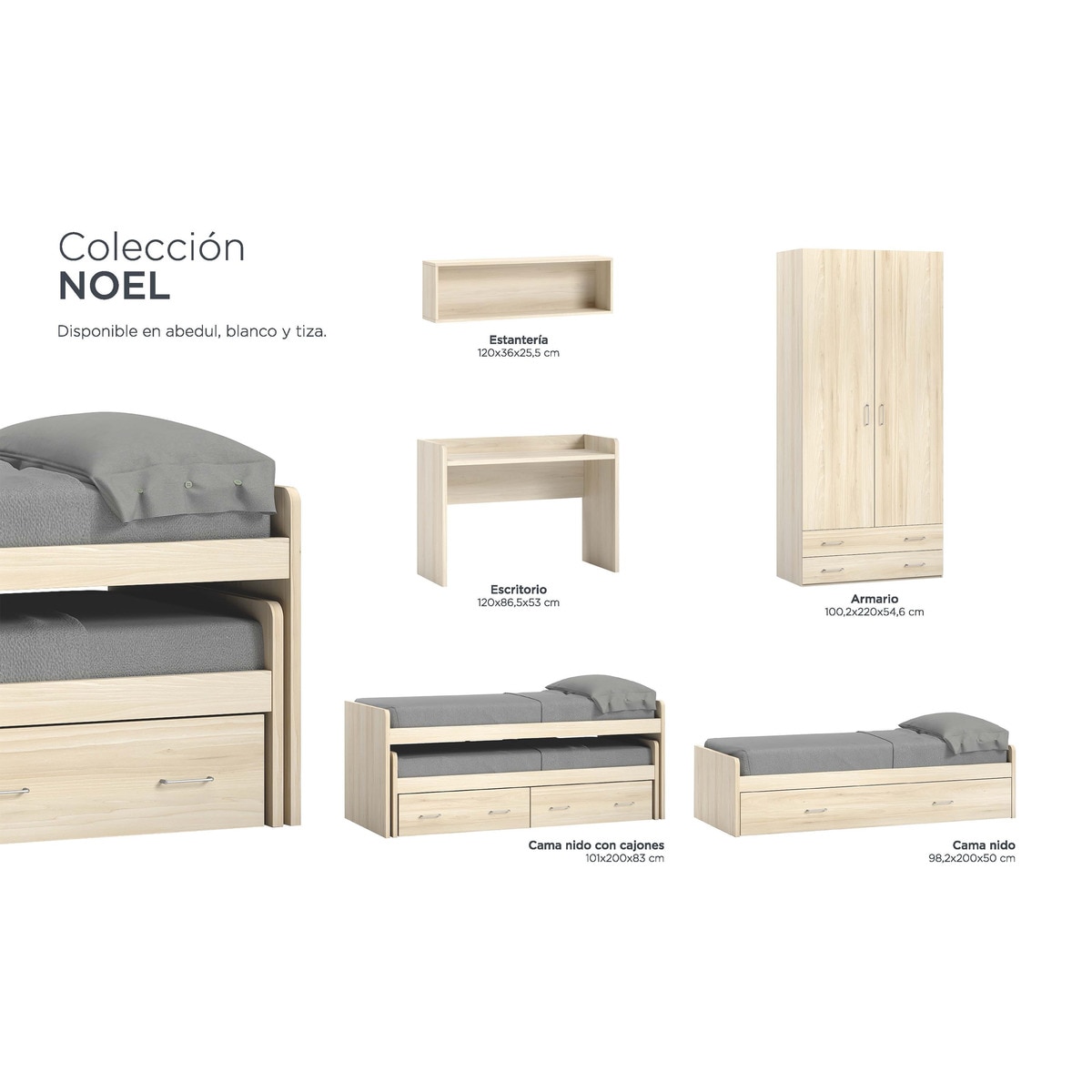 Cama com Gavetão Oculto com 3 Gavetas Noel Pedra - Giz-3