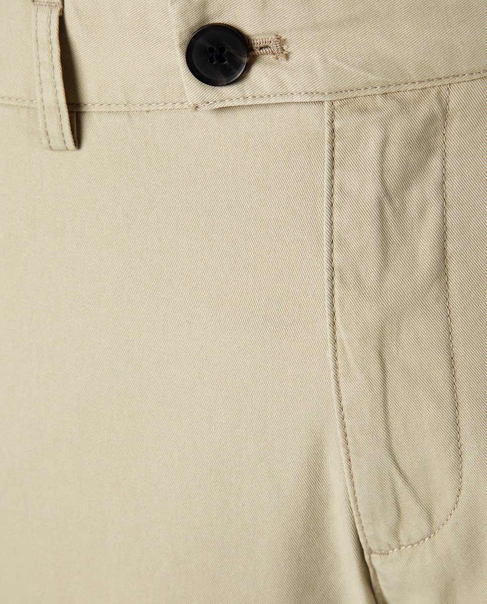 Pantalón hombre chino basico regular fit Beige-5