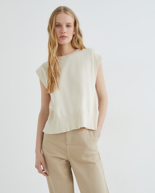 Imagen 0 de Chaleco de mujer de punto y cuello caja