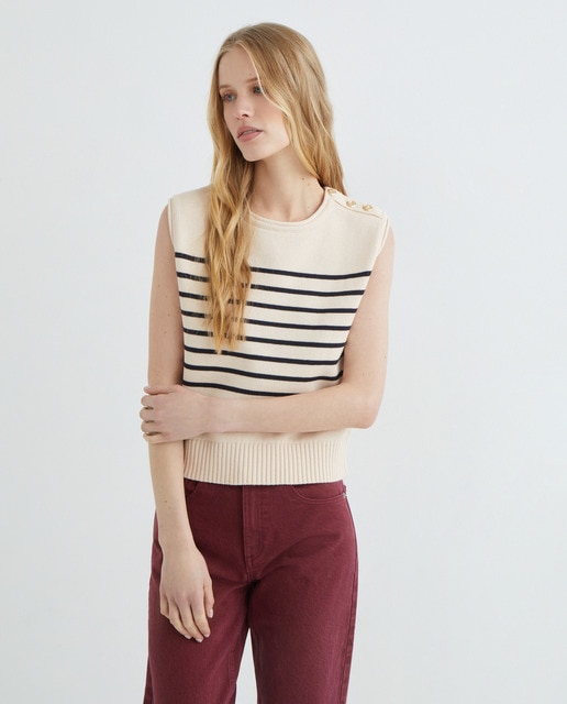 Imagen 0 de Chaleco de mujer de punto y cuello caja