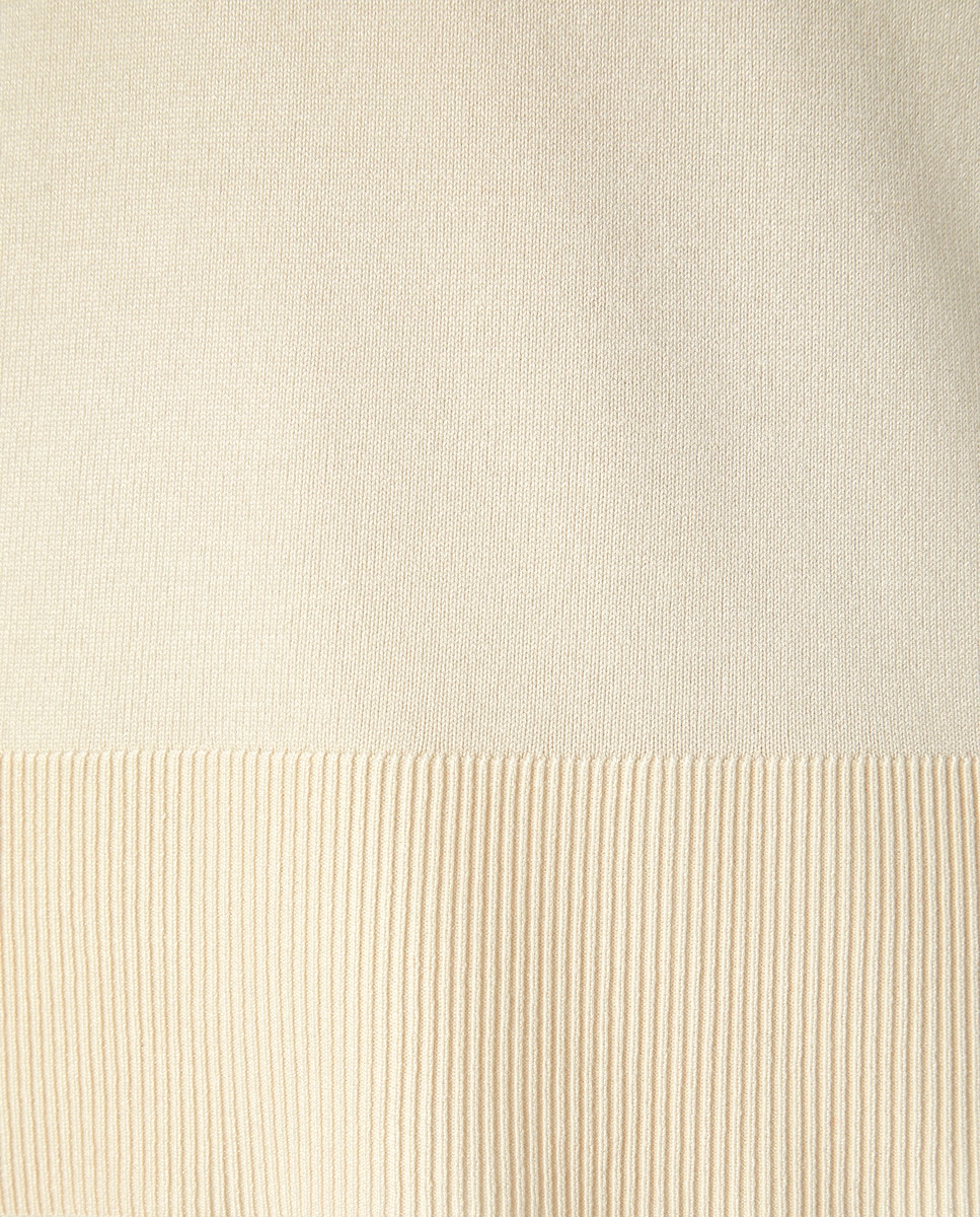 Jersey de mujer básico cuello caja Blanco roto-5