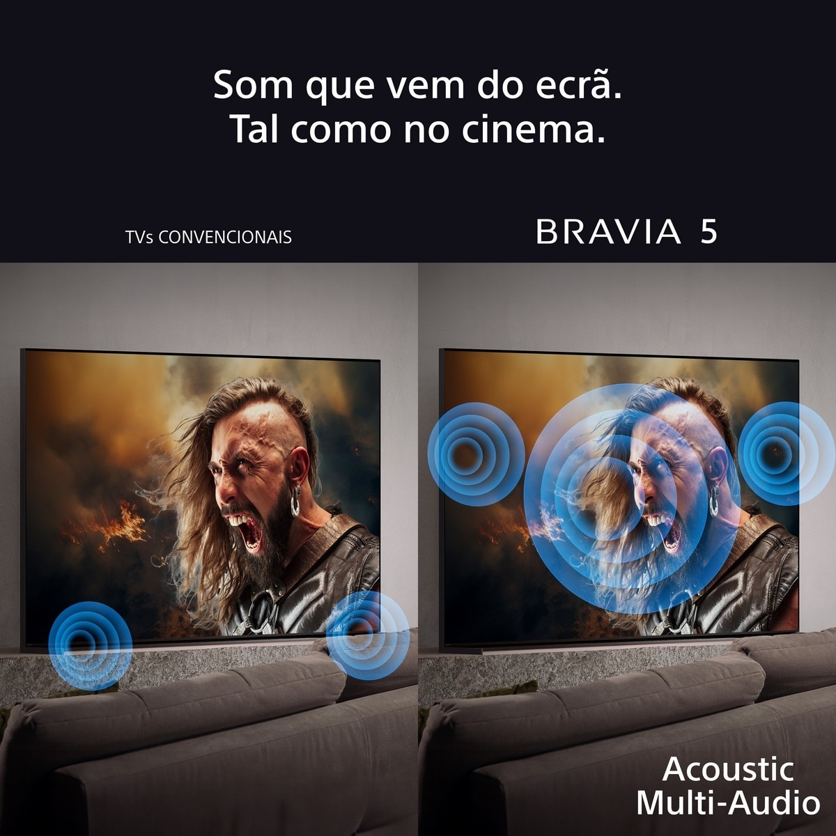 TV MiniLED Sony 75''Bravia 5 K75XR55BP, 189cm, MiniLED 4K HDR, Google TV, Processador AI XR, Acoustic MultiAudio, Dolby Vision, Dolby Atmos, Game Menu 6