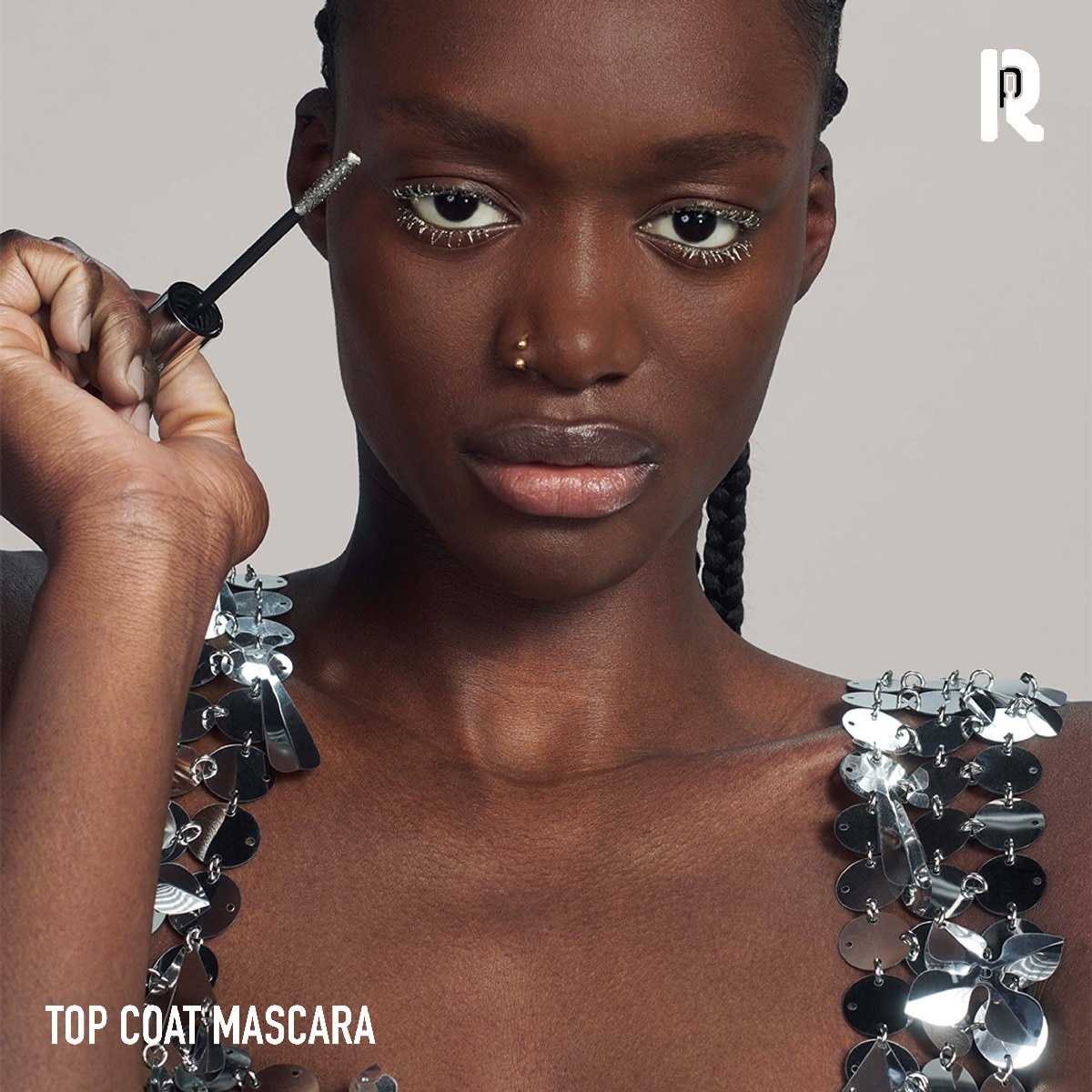 Máscara de Pestanas Famous Top Coat Purpurina Rabanne Silver & Gold-5