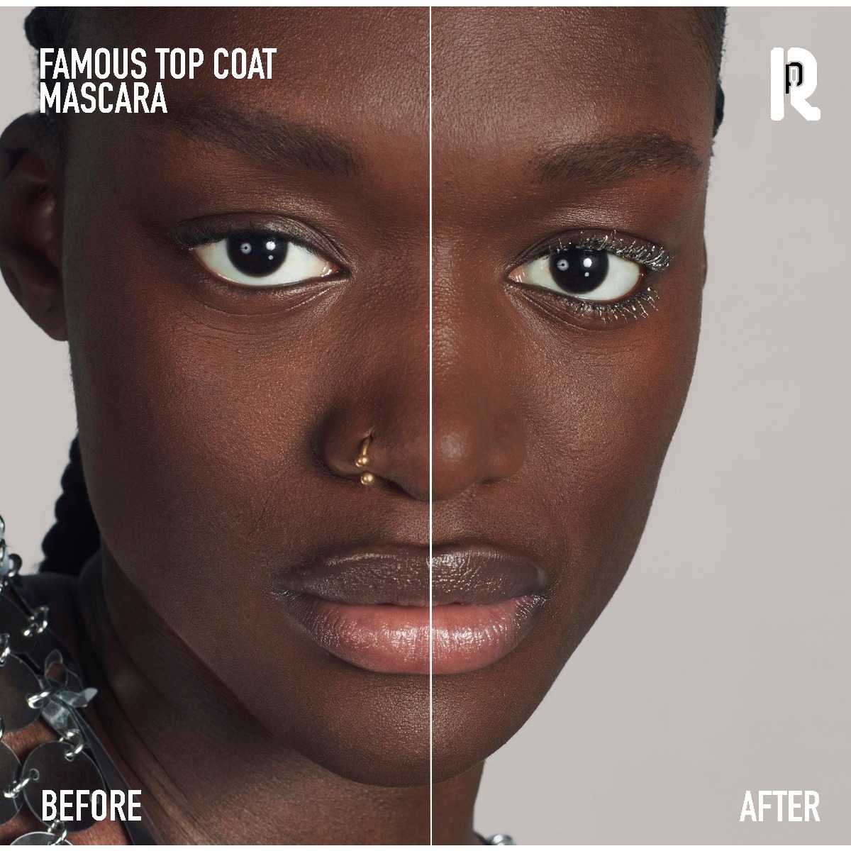 Máscara de Pestanas Famous Top Coat Purpurina Rabanne Silver & Gold-2