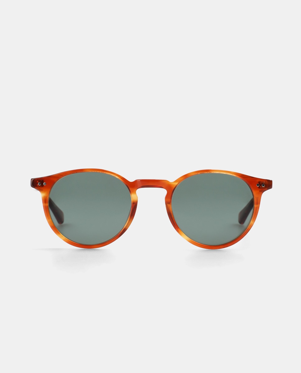 Imagen 0 de Gafa de sol unisex redonda en acetato con lente polarizada Marrón