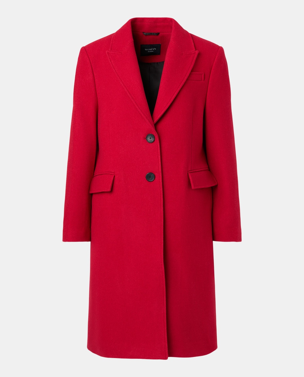 Sobretudo Comprido de Pano Liso 600 Vermelho-4