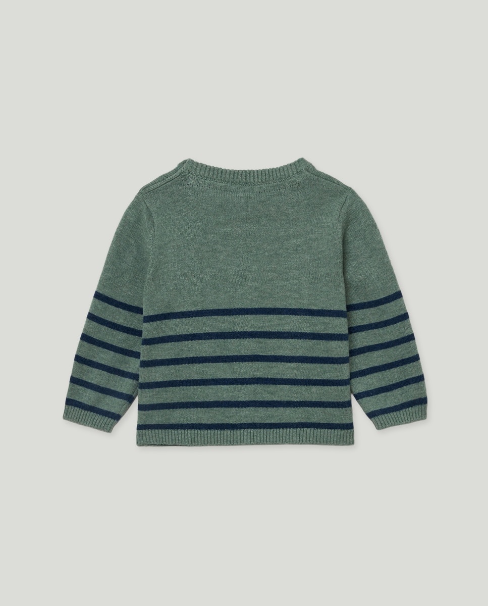 Camisola de Malha de Bebé com Intársia às Riscas e Fantasia Sabão-2