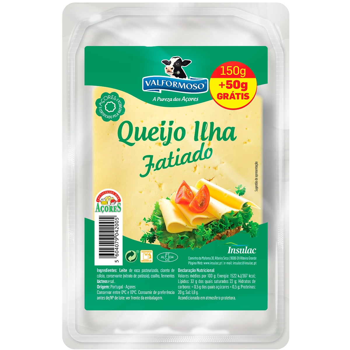 Queijo da Ilha Fatias unidade 150 g