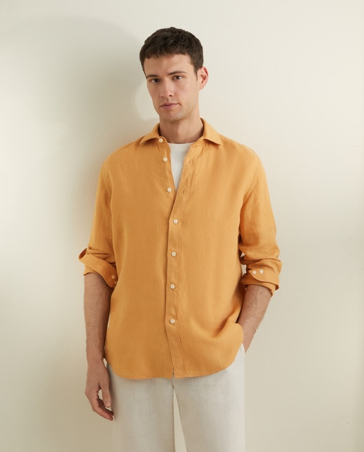 Imagen 0 de Camisa sport hombre manga larga 100% lino