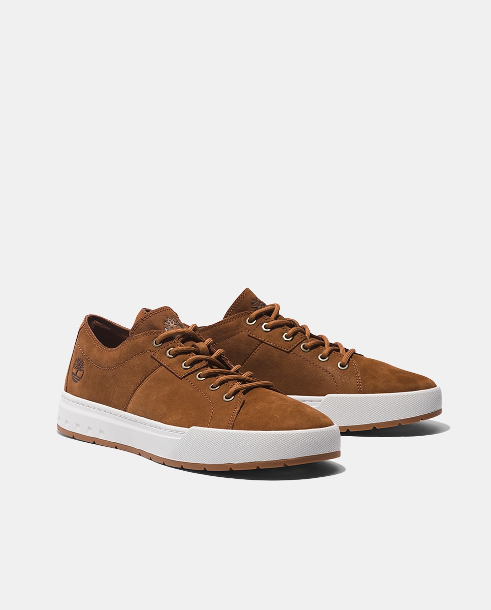 Sapatilhas Baixas Maple Grove em Pele Castanho-4