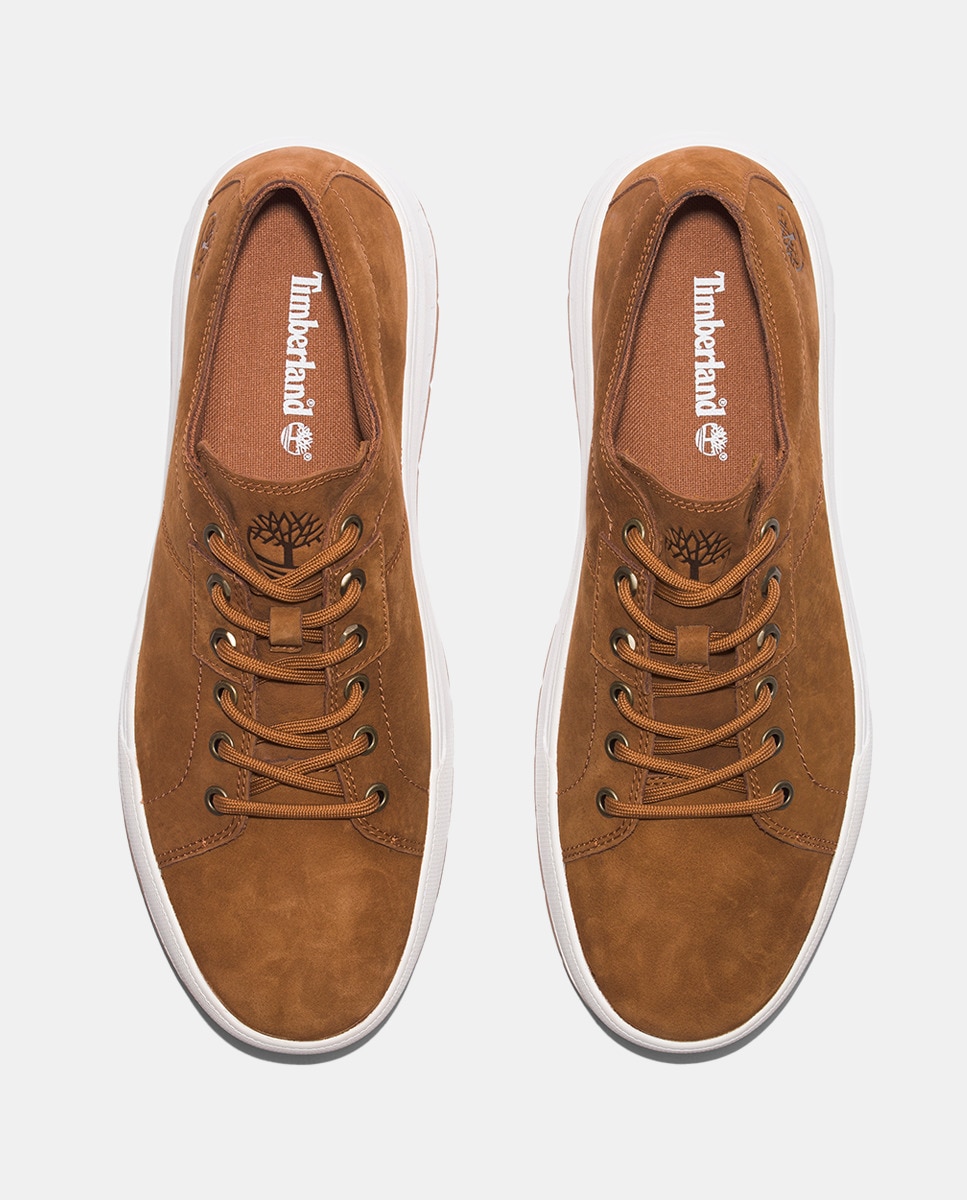 Sapatilhas Baixas Maple Grove em Pele Castanho-2