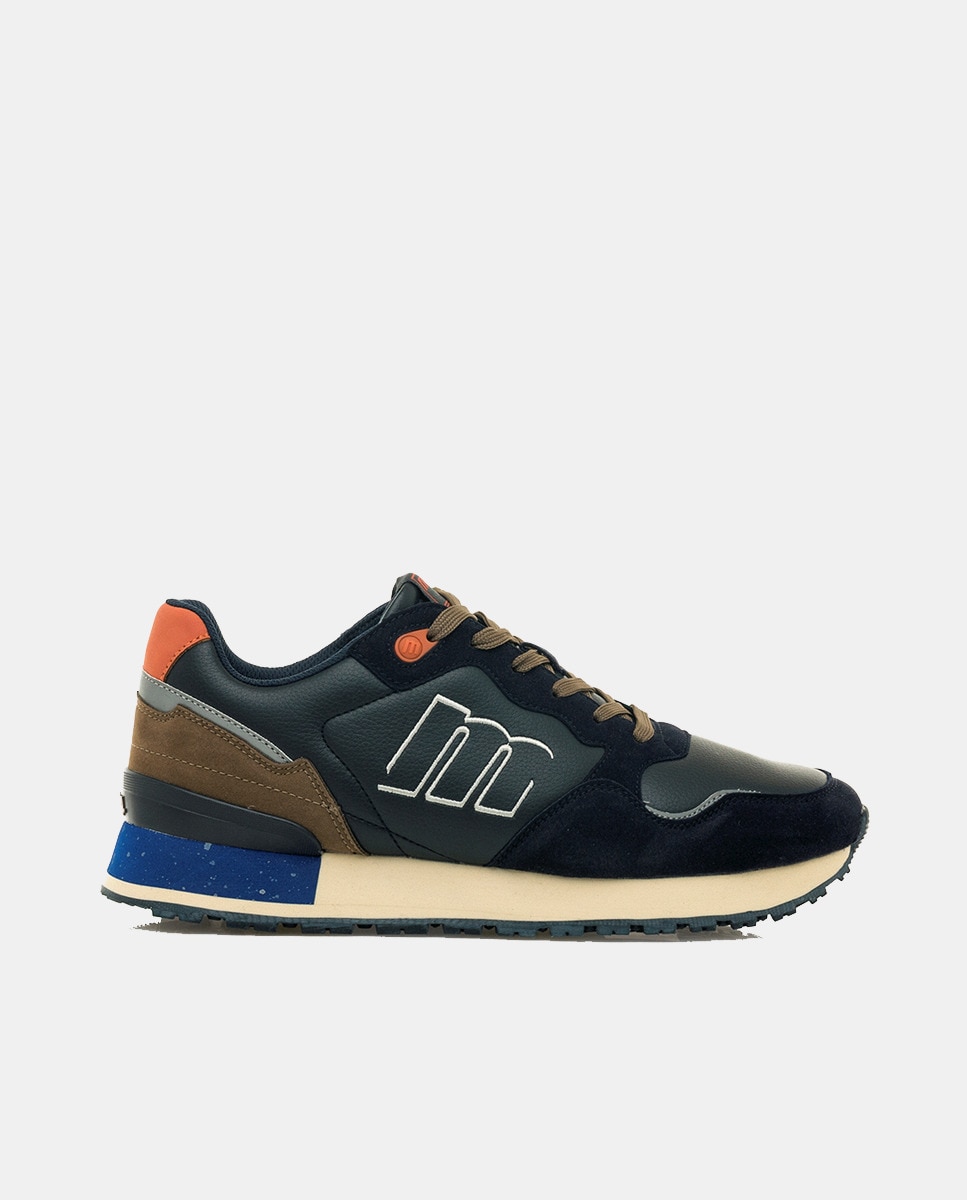 Sapatilhas Desportivas Tipo Running Baixas com Logotipo Azul-marinho / Laranja-1