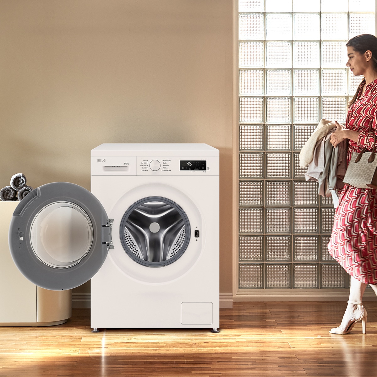Lavadora secadora LG 8 kg / 1.400 rpm  - W4X1085NWH Blanco-13