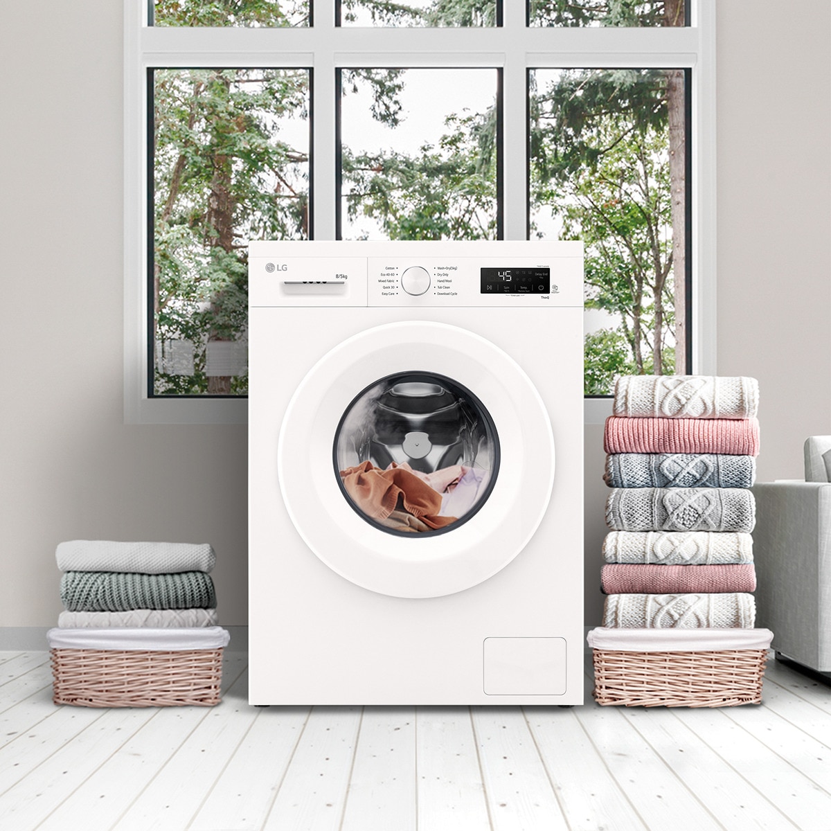 Lavadora secadora LG 8 kg / 1.400 rpm  - W4X1085NWH Blanco-12