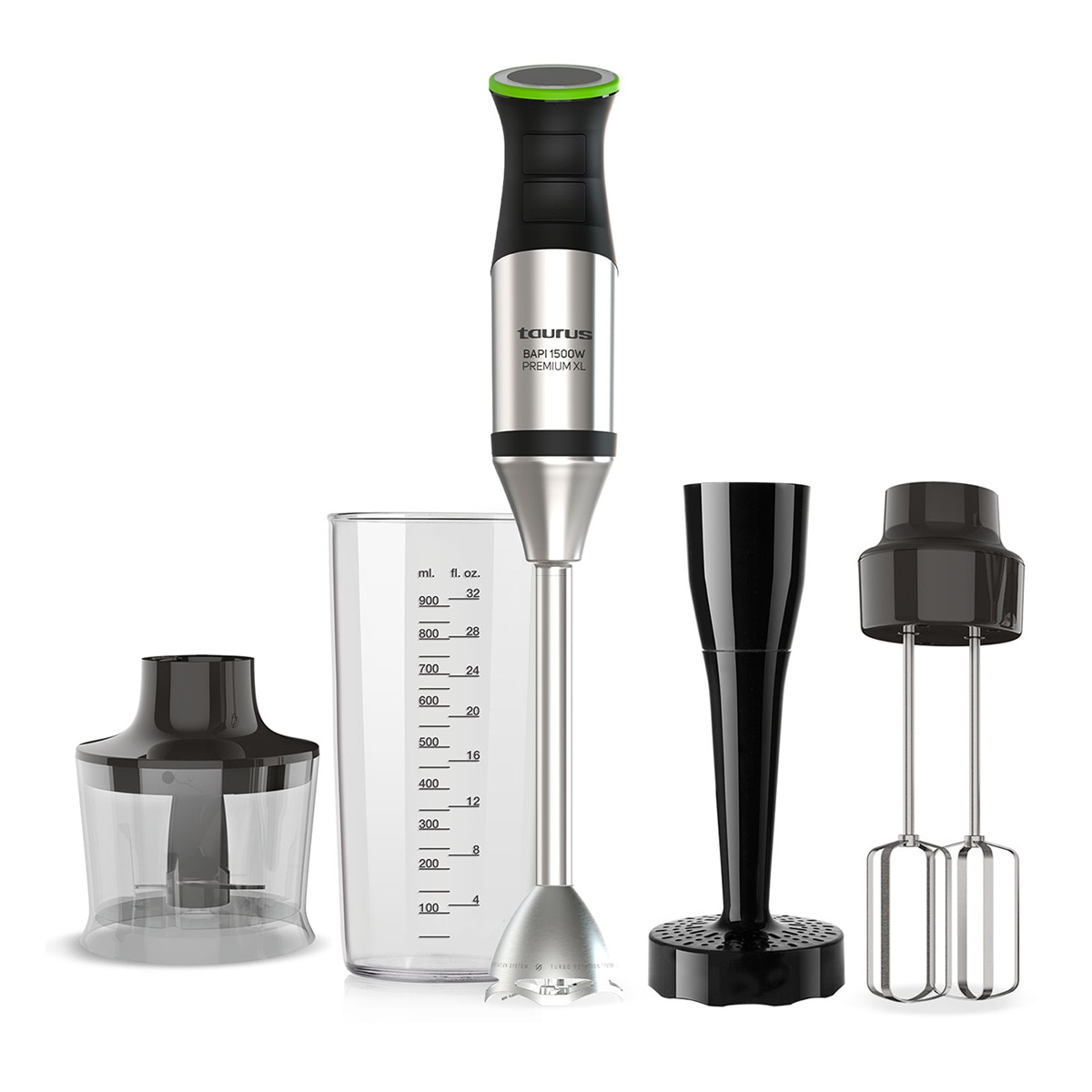 Batidora de pie Taurus Bapi 1500 Premium Fullset +  Accesorios Negro-1