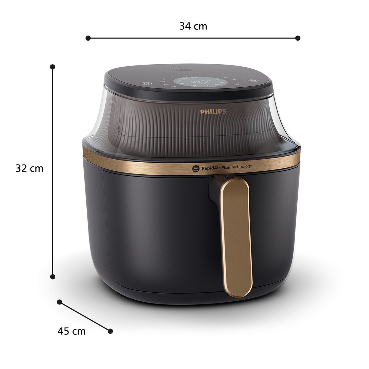 Freidora de aire Philips S3000 Dig con ventana tamaño XXL y 7,2 litros Negro / Cobre-2