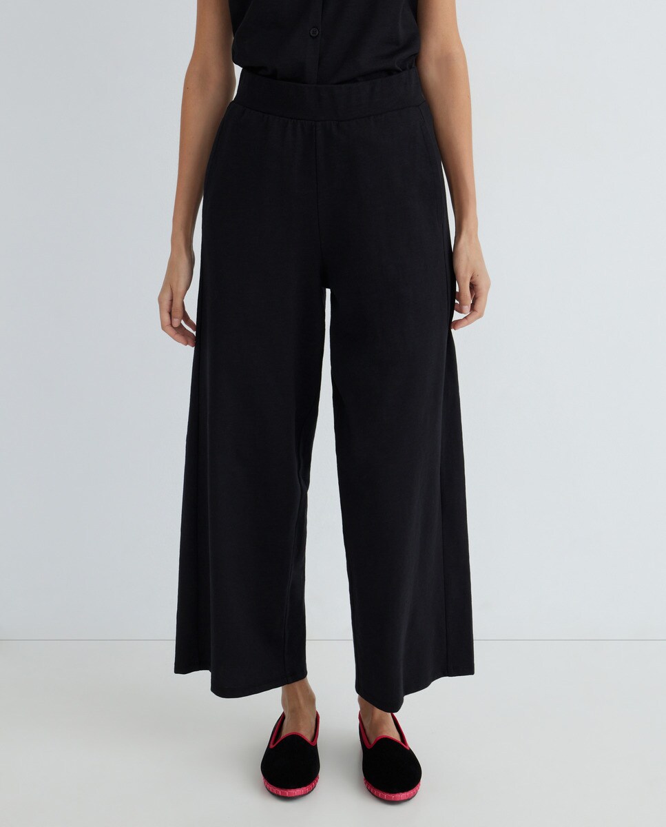 Pantalón punto mujer Negro-2