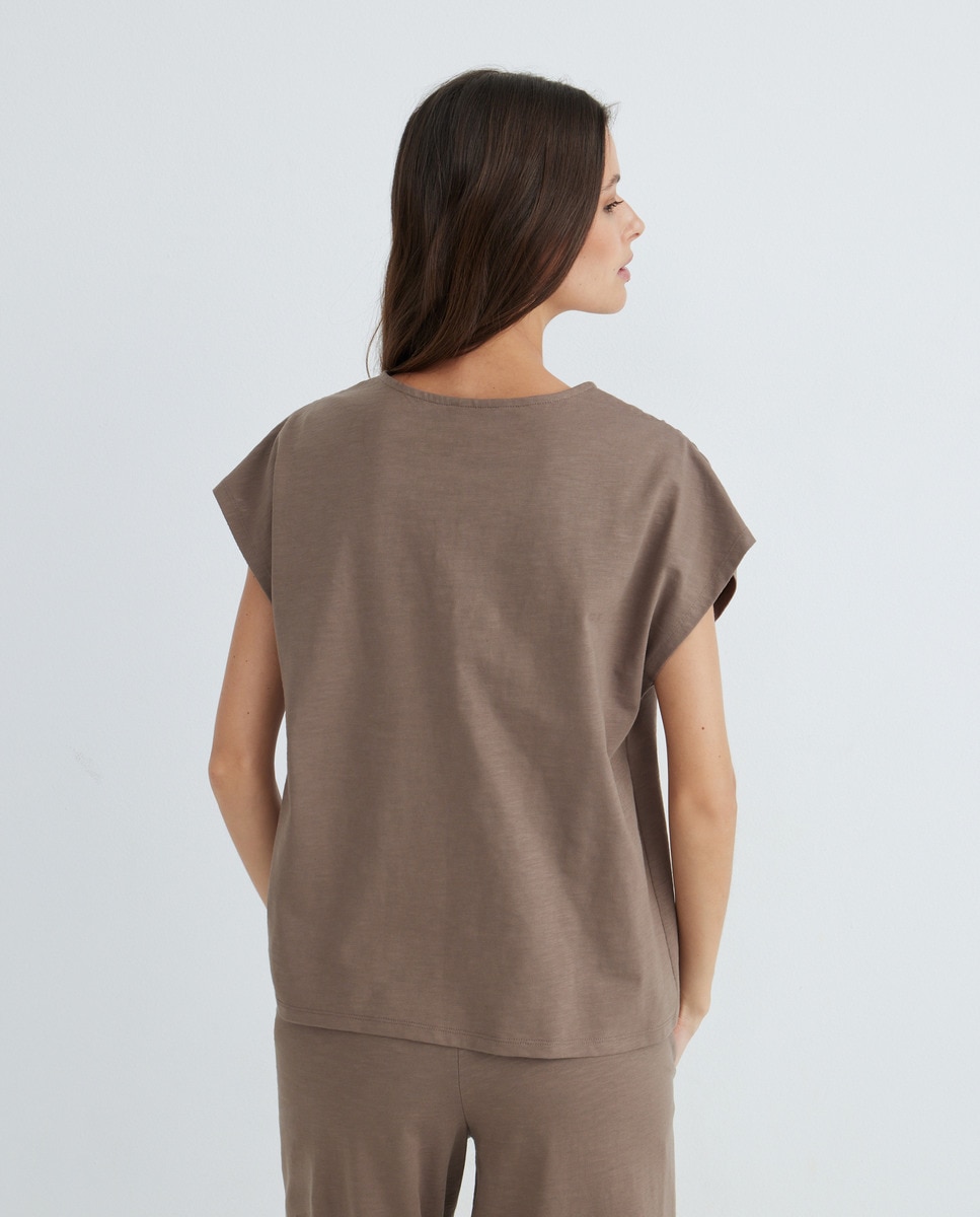 Chaleco de punto mujer Visón claro-3