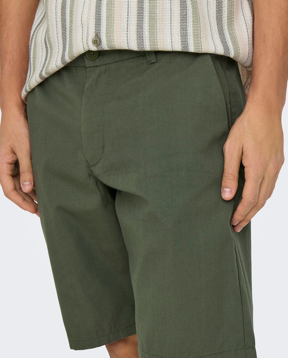 Bermudas Slim Fit Cinzento-3