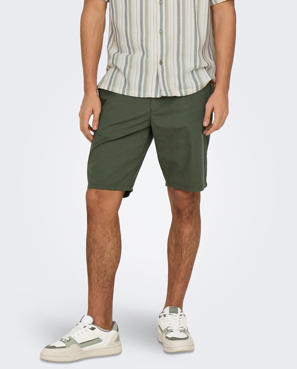 Bermudas Slim Fit Cinzento-2