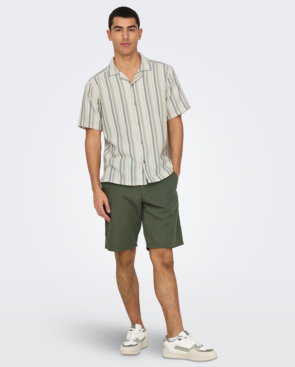 Bermudas Slim Fit Cinzento-1