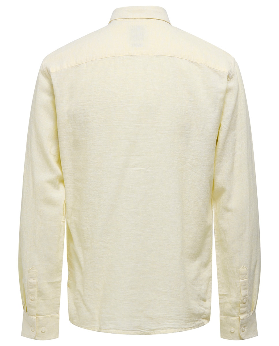Camisa Slim Fit com Manga Comprida Amarelo-6