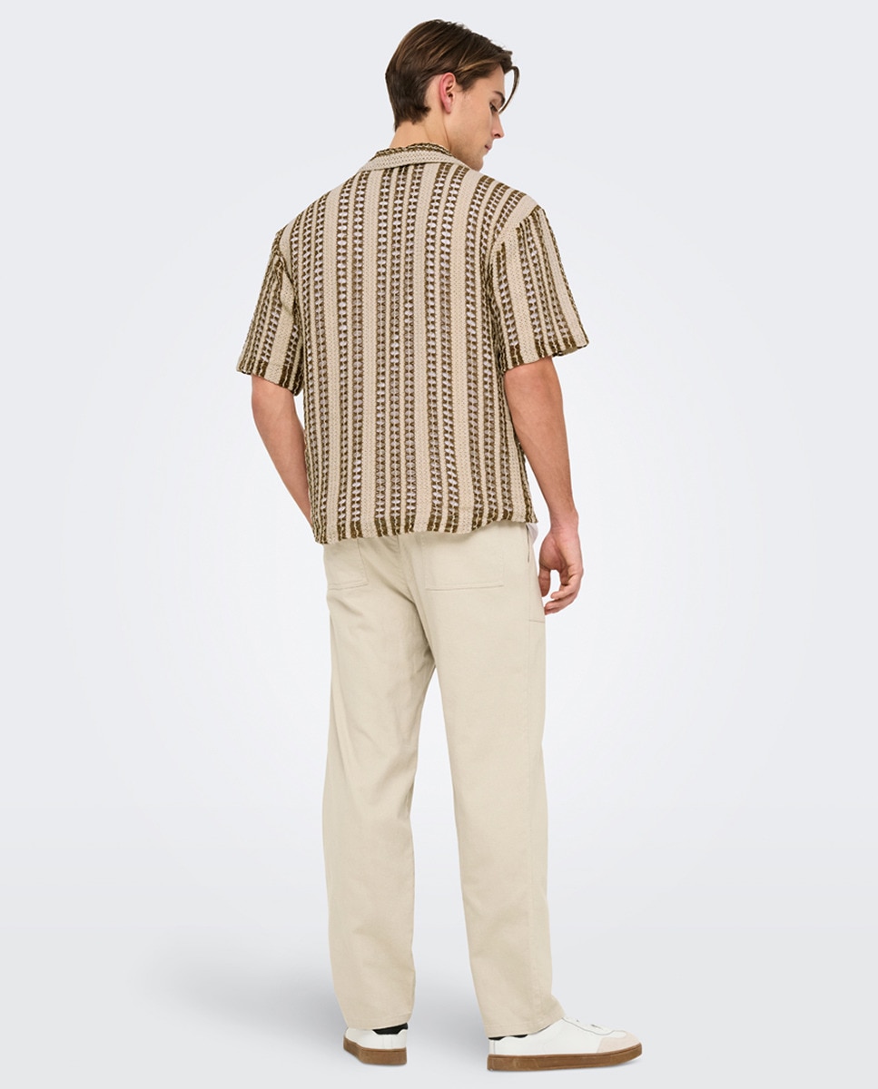 Camisa de Malha Regular Fit Branco-5