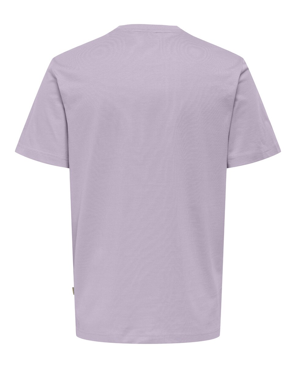 T-shirt Regular Fit com Manga Curta Roxo-2