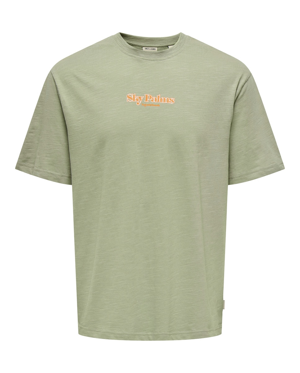 T-shirt Relaxed Fit de Algodão com Manga Curta Verde-3