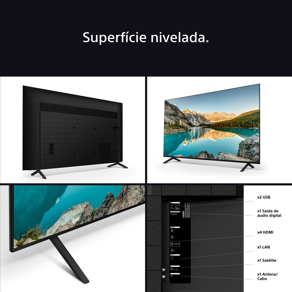 TV LED Sony (55") Bravia 3 LED UHD 4K K55S35B, de 139cm, Google TV, Dolby Vision, Dolby Atmos, Triluminos PRO, X-Balanced Speaker, Game Menu 7