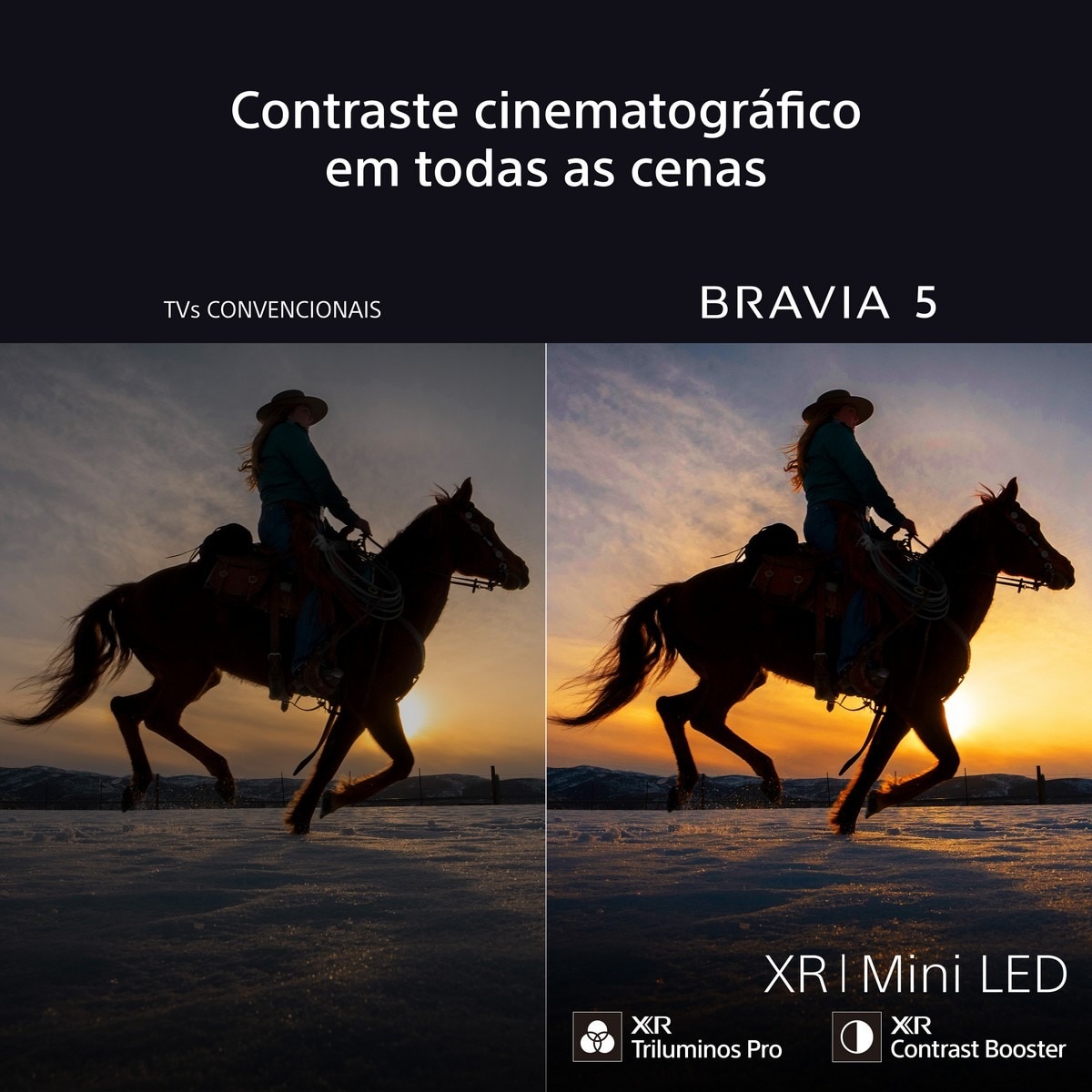 TV MiniLED Sony 75''Bravia 5 K75XR55BP, 189cm, MiniLED 4K HDR, Google TV, Processador AI XR, Acoustic MultiAudio, Dolby Vision, Dolby Atmos, Game Menu 5
