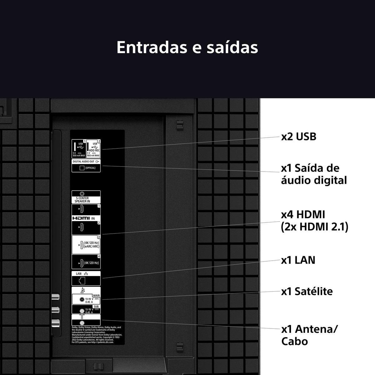 TV MiniLED Sony 75''Bravia 5 K75XR55BP, 189cm, MiniLED 4K HDR, Google TV, Processador AI XR, Acoustic MultiAudio, Dolby Vision, Dolby Atmos, Game Menu 11