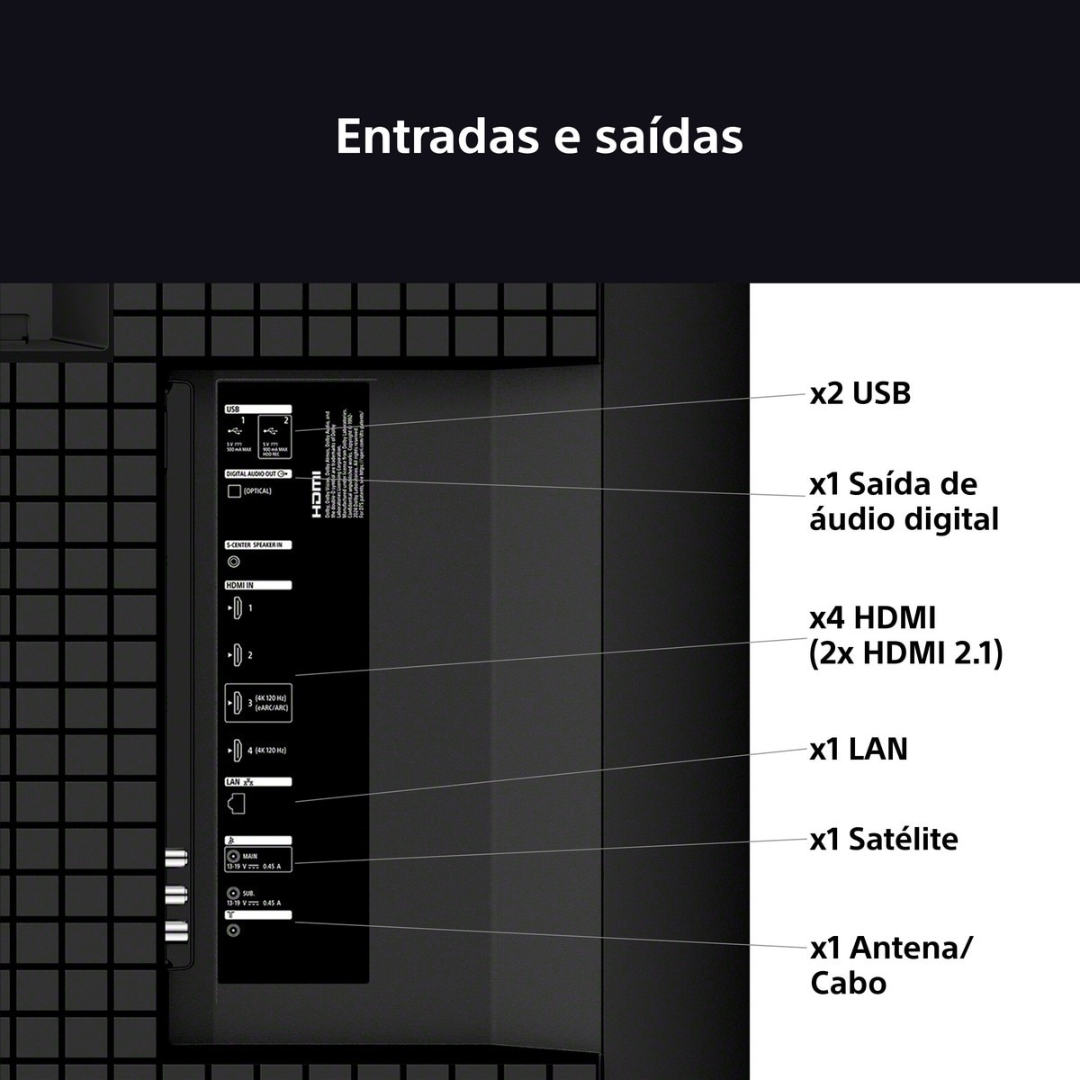 TV MiniLED Sony 75''Bravia 5 K75XR55BP, 189cm, MiniLED 4K HDR, Google TV, Processador AI XR, Acoustic MultiAudio, Dolby Vision, Dolby Atmos, Game Menu 10