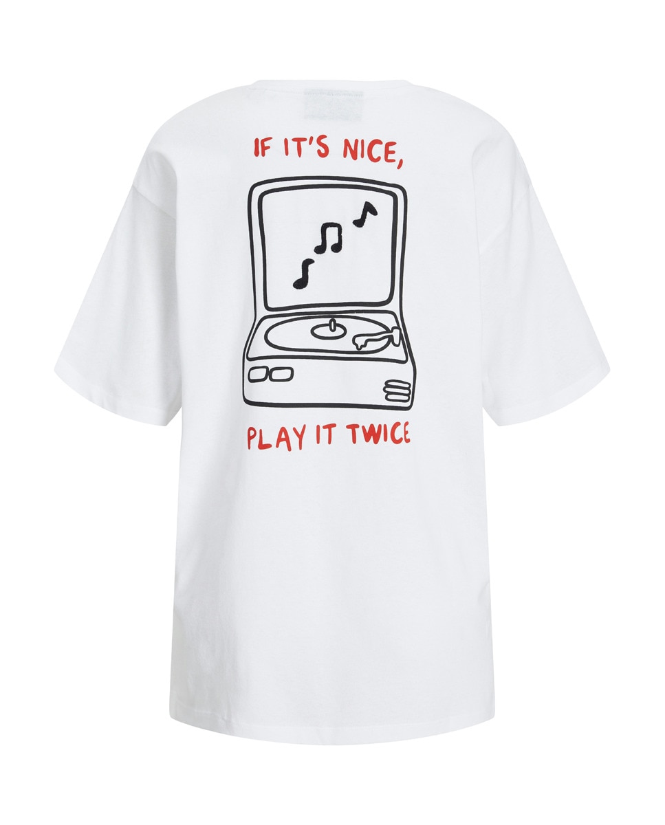 T-shirt Estampada Oversize Branco-6
