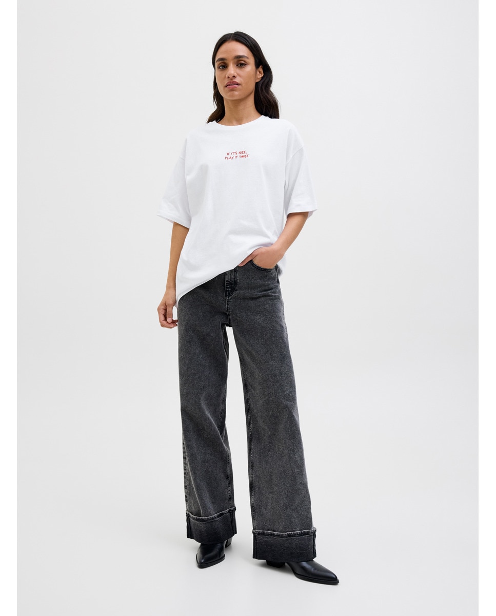 T-shirt Estampada Oversize Branco-4