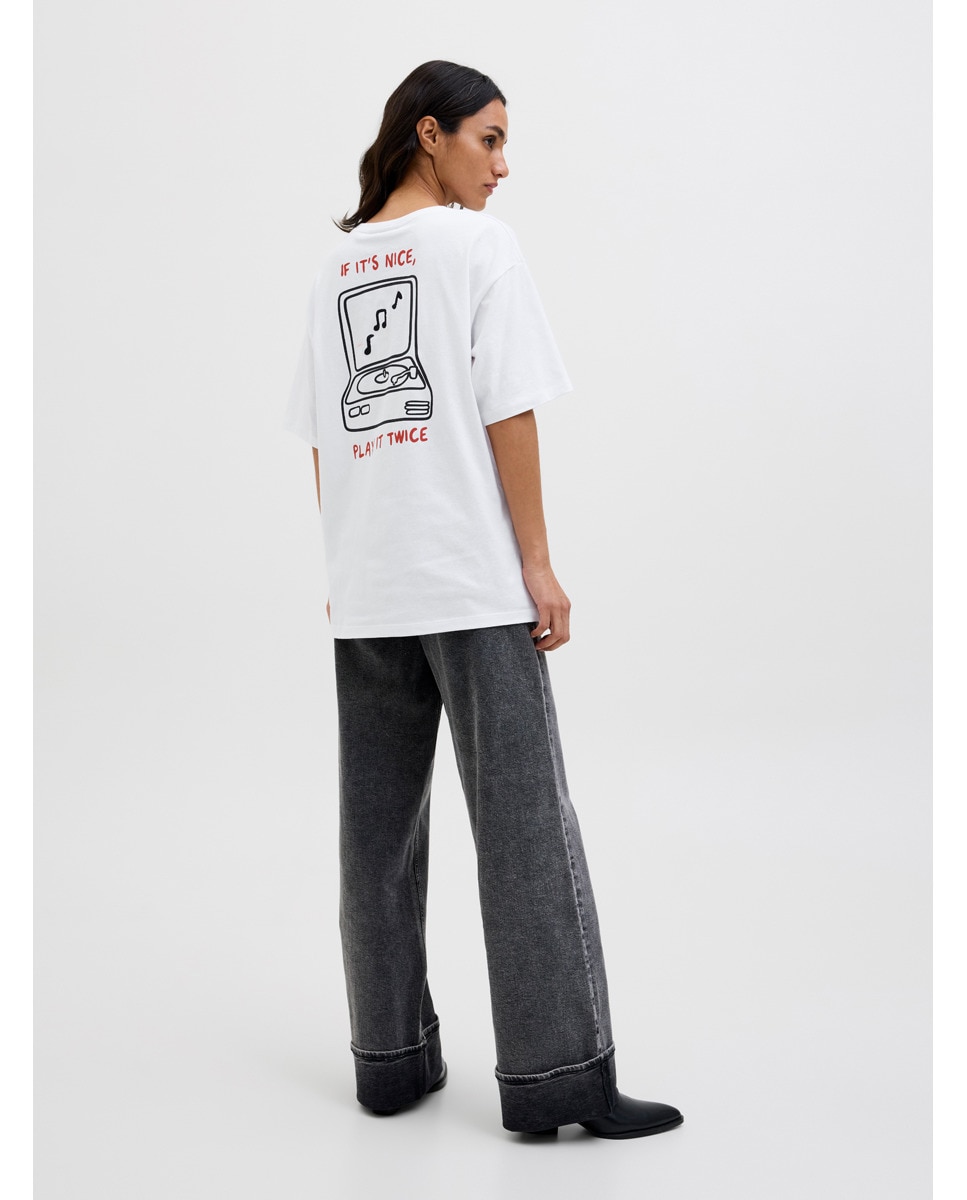 T-shirt Estampada Oversize Branco-3