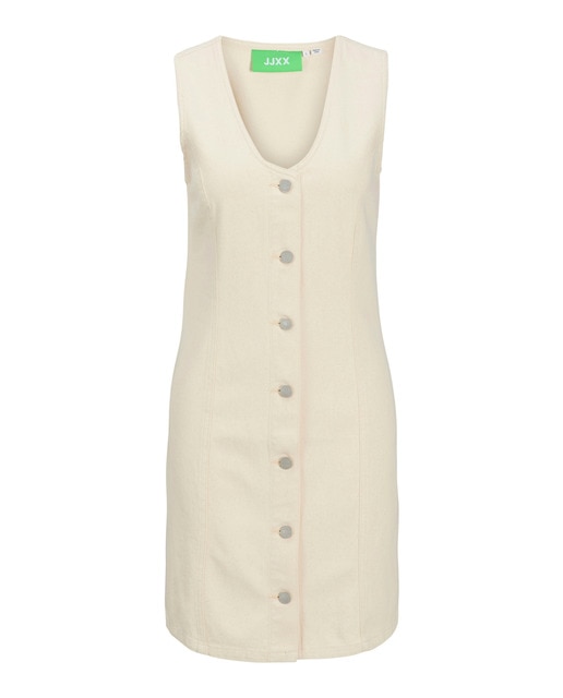 Imagem 0 de Vestido de Ganga com Minissaia e sem Mangas