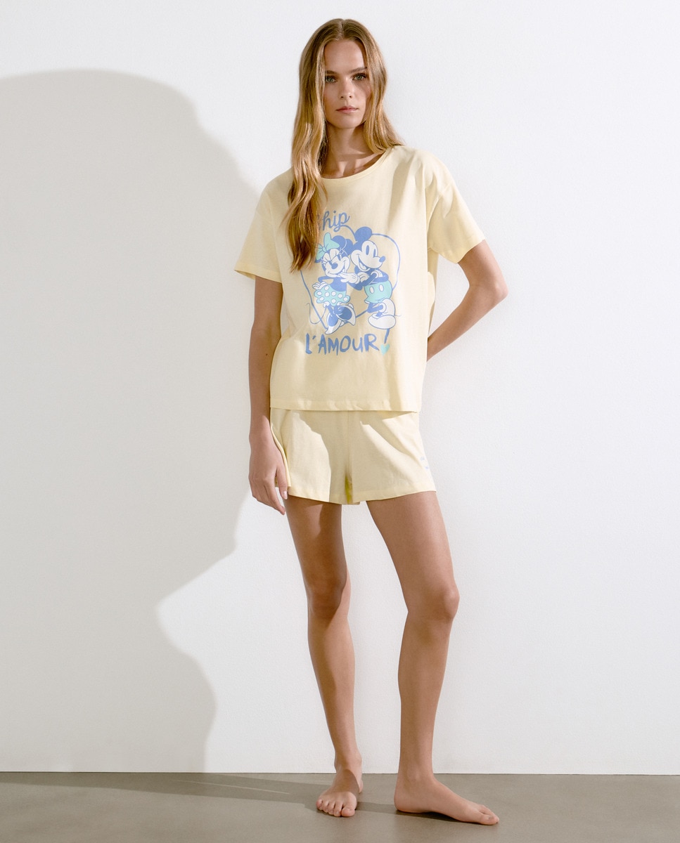 Pijama Completo Curto 310 Amarelo Claro-1