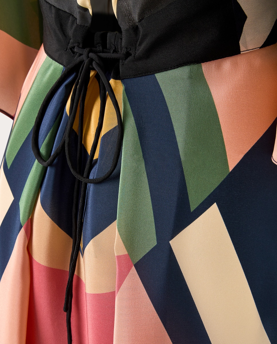 Caftán Panter de lino Multicolor-5