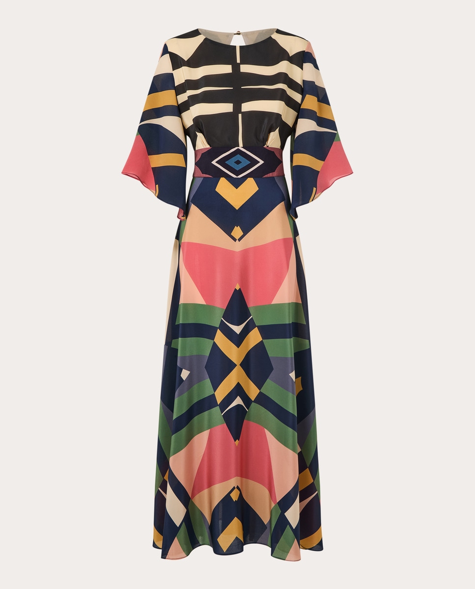 Caftán Panter de lino Multicolor-1