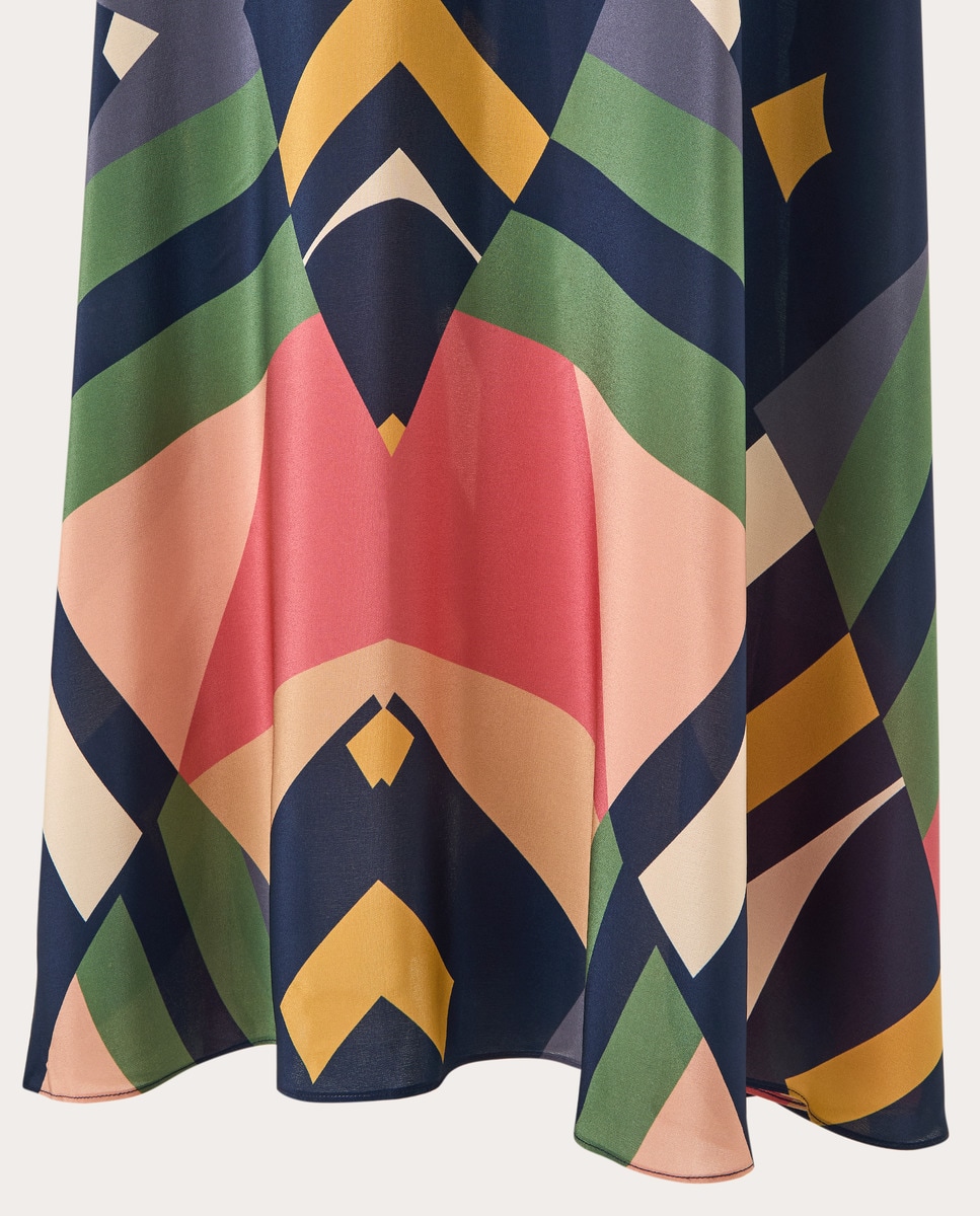 Caftán Panter de lino Multicolor-4