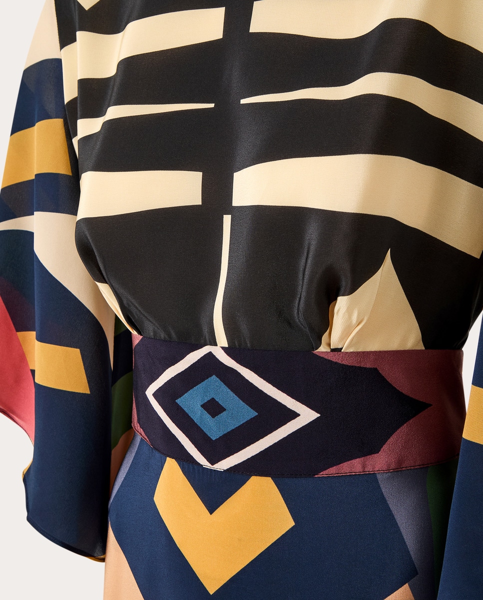 Caftán Panter de lino Multicolor-3