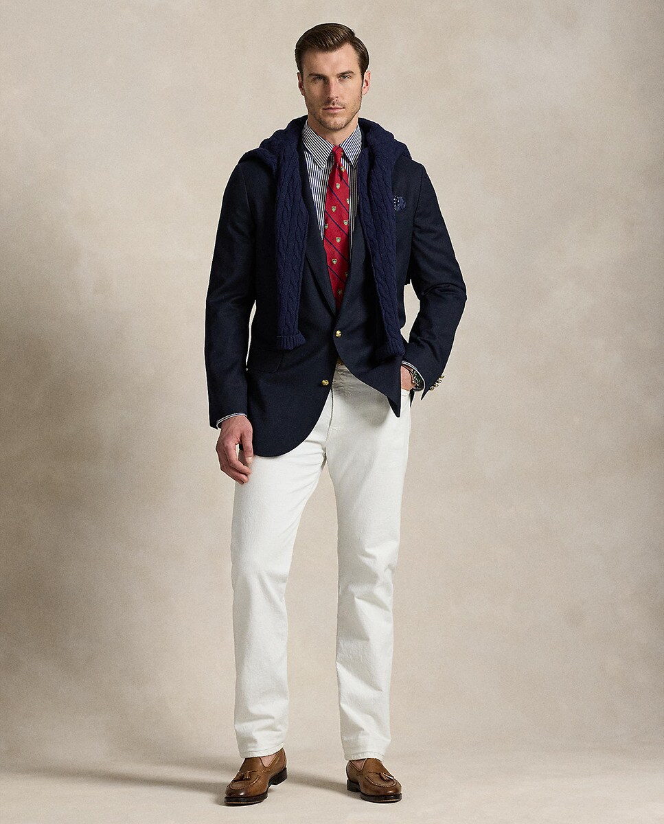 Blazer de Lã Tamanhos Grandes Azul-marinho-7
